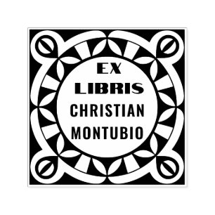 Ex Libris Geometrischer Buchstempel - Selbstfärben Permastempel