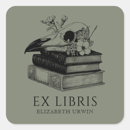Ex Libris Gothic Custom Bookplate Sticker (Vorderseite)
