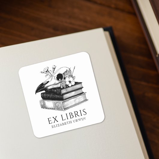Ex Libris Gothic Custom Bookplate Sticker