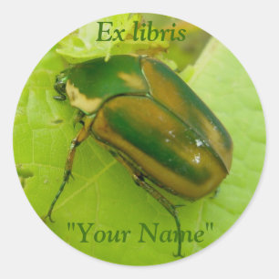 Ex libris Green June Käfer Stickers