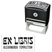 Ex Libris Hebrew Style Text #2 Bibliotheksname Permastempel (Beispiel)