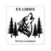 Ex Libris Heulender Wolf im Wald Benutzerdefiniert Permastempel (Design)