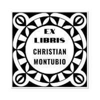 Ex Libris Holzkunst Briefmarke - Geometrisches Mot