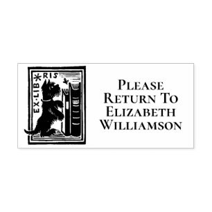 Ex Libris Hund Buchzeichen Bibliothek Rückgabe Permastempel