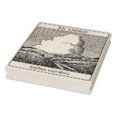 Ex Libris - Imaginäre Landschaft mit Cloud v2 Gummistempel (Stempel)