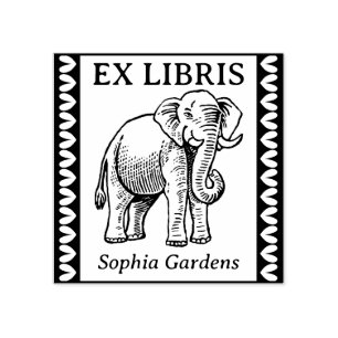 Ex Libris - Indischer Elefant - grenzt an Gummistempel