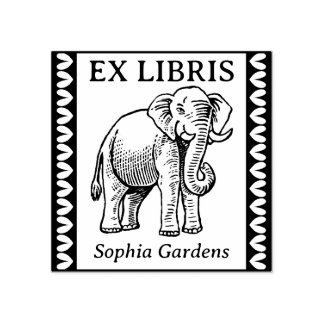Ex Libris - Indischer Elefant - grenzt an Gummistempel
