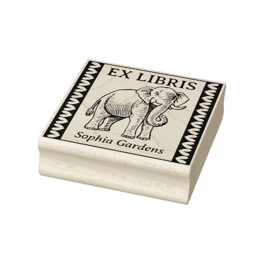 Ex Libris - Indischer Elefant - grenzt an Gummistempel (Stempel)