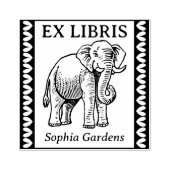 Ex Libris - Indischer Elefant - grenzt an Gummistempel (Prägung)
