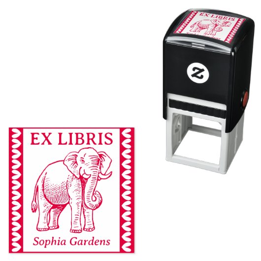 Ex Libris - Indischer Elefant - grenzt an Permastempel (Beispiel)