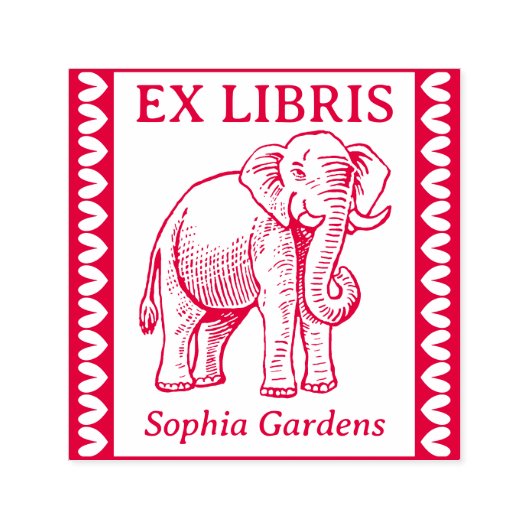 Ex Libris - Indischer Elefant - grenzt an Permastempel (Design)