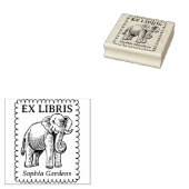 Ex Libris - Indischer Elefant - Scallope Edge Gummistempel (Stempel)