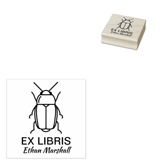 Ex Libris - Käfer/Bug Gummistempel (Stempel)