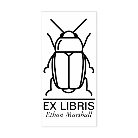 Ex Libris - Käfer/Bug v1 Gummistempel (Prägung)