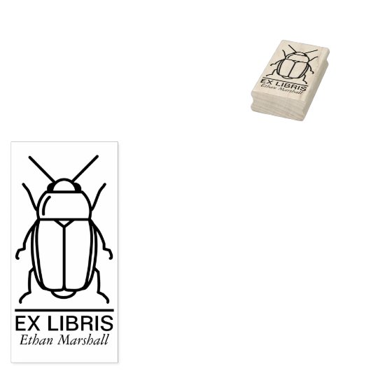 Ex Libris - Käfer/Bug v1 Gummistempel (Stempel)