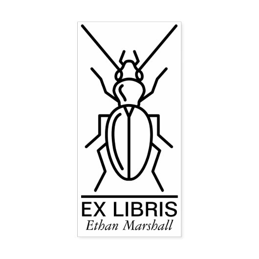 Ex Libris - Käfer/Bug v2 Gummistempel (Prägung)