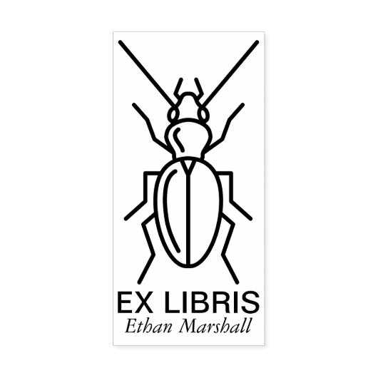 Ex Libris - Käfer v2 Gummistempel (Prägung)