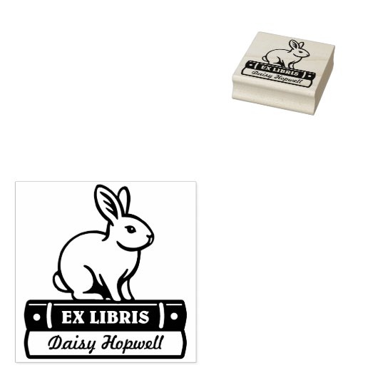 Ex Libris - Kaninchen Gummistempel (Stempel)