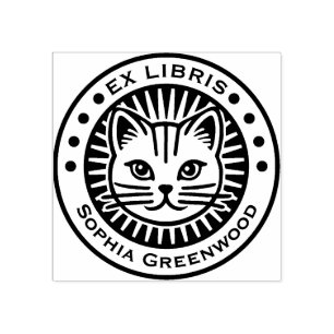 Ex Libris - Katze Gummistempel