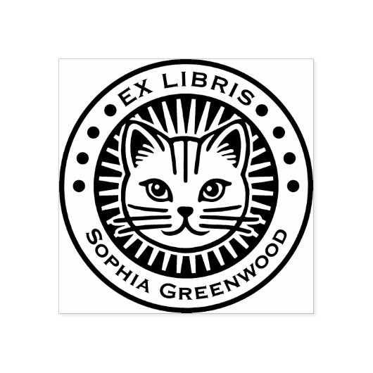 Ex Libris - Katze Gummistempel (Prägung)