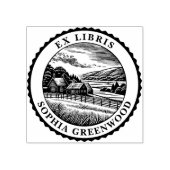 Ex Libris - Landschaft des ländlichen Raums 04 Gummistempel (Prägung)