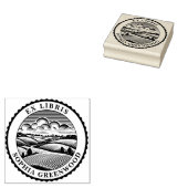 Ex Libris - Landschaft des ländlichen Raums 05 Gummistempel (Stempel)