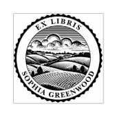 Ex Libris - Landschaft des ländlichen Raums 05 Gummistempel (Prägung)