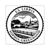 Ex Libris - Landschaft des ländlichen Raums 06 Gummistempel (Prägung)