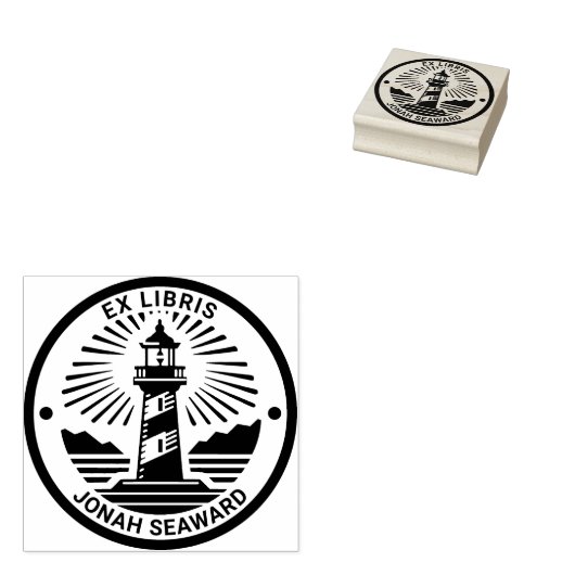 Ex Libris - Leuchtturm 02 Gummistempel (Stempel)