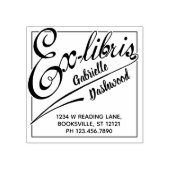 Ex Libris Library of Buchzeichen Bold Typografy Gummistempel (Prägung)