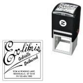 Ex Libris Library of Buchzeichen Bold Typografy Permastempel (Beispiel)