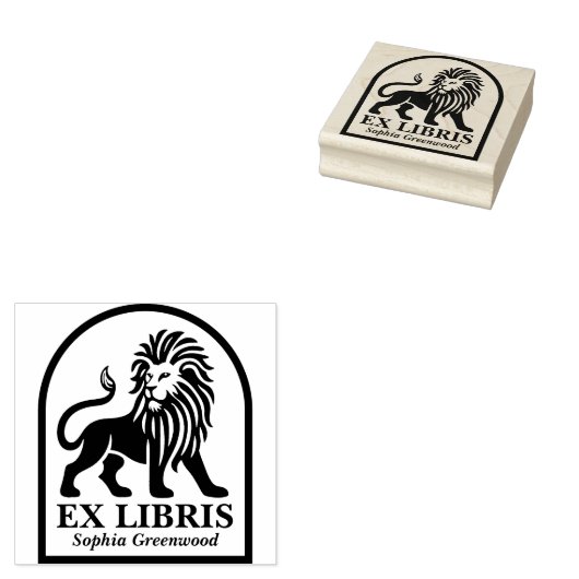 Ex Libris - Lion Gummistempel (Stempel)