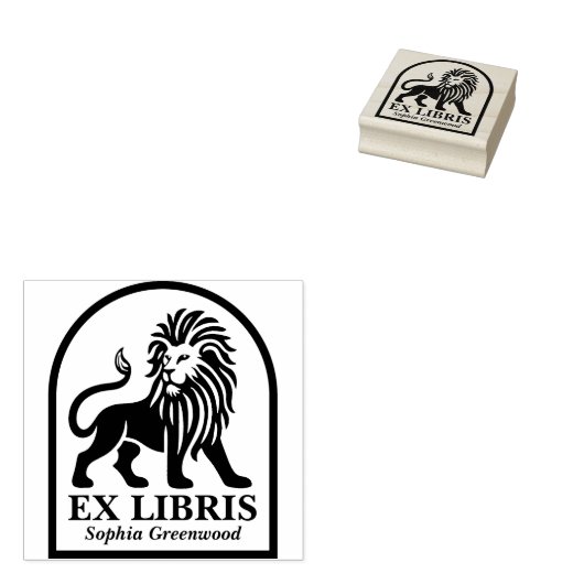 Ex Libris - Lion Gummistempel (Stempel)