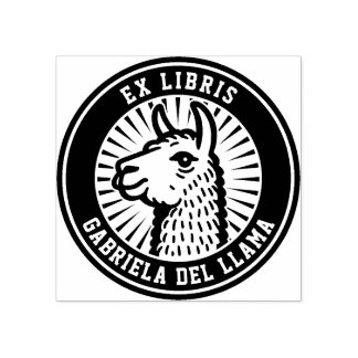 Ex Libris - Llama Champion Gummistempel