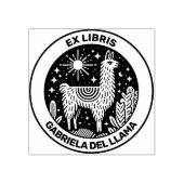 Ex Libris - Llama Gummistempel (Prägung)