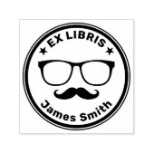 Ex Libris mit Brille und Schnurrbart | HIPSTER Permastempel (Design)