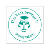 Ex Libris mit dem Lesen von Owl | Personalisierbar Permastempel (Design)