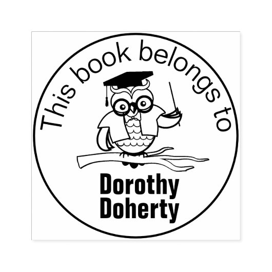 Ex Libris mit Lehrerauwl | Personalisierbar Gummistempel (Prägung)