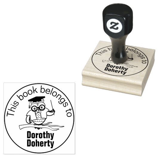 Ex Libris mit Lehrerauwl | Personalisierbar Gummistempel (Stempel)