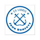 Ex Libris mit zwei Ankern | Personalisierbar Permastempel (Design)