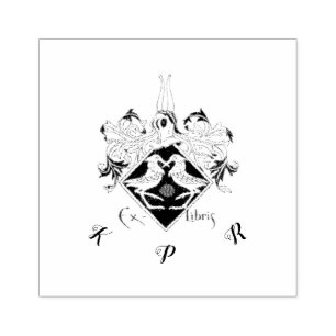 Ex Libris Monogram Book Ownership Vintag Rubber S Gummistempel