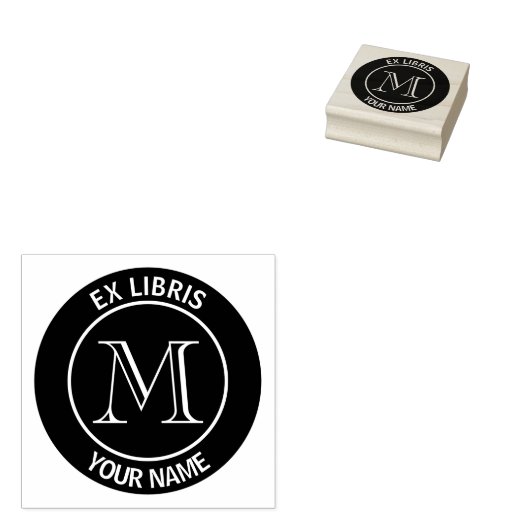 Ex libris Monogramm-Buchzeichen Gummistempel (Stempel)