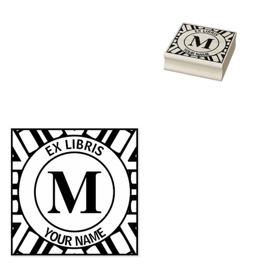 Ex libris Monogramm-Buchzeichen Gummistempel (Stempel)