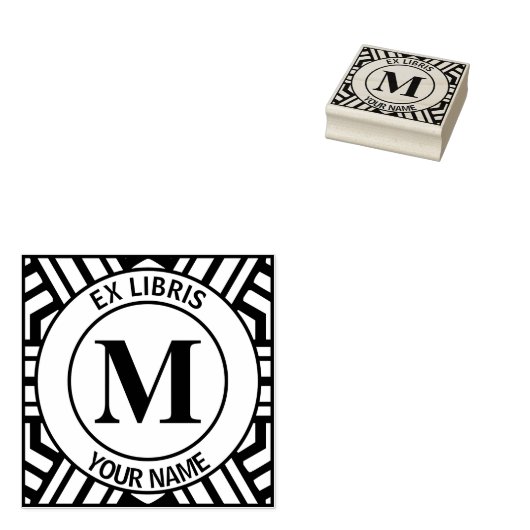 Ex libris Monogramm-Buchzeichen Gummistempel (Stempel)