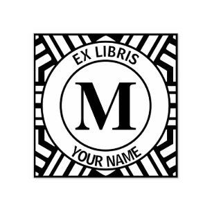 Ex libris Monogramm-Buchzeichen Gummistempel