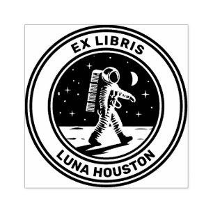 Ex Libris - Moon Walk Gummistempel