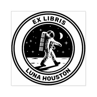 Ex Libris - Moon Walk Gummistempel