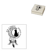 Ex Libris Mystic Cat, Moon Dream Catcher Book Gummistempel (Stempel)