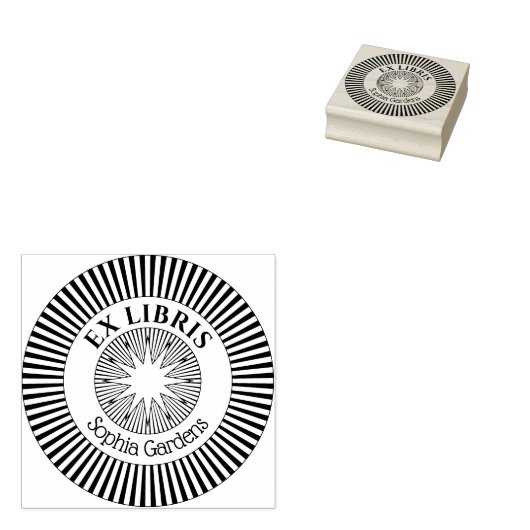 Ex Libris Mystical Star Burst / 7 Rubber Briefmark Gummistempel (Stempel)