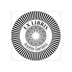 Ex Libris Mystical Star Burst / 7 Rubber Briefmark Gummistempel